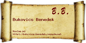 Bukovics Benedek névjegykártya