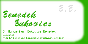 benedek bukovics business card